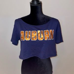 PINK Auburn University War Eagle Collegiate Crop Top - Size Small